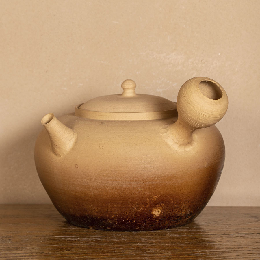 Чайник винтажный для кипячения воды чаочжоуский из белой глины для правой руки