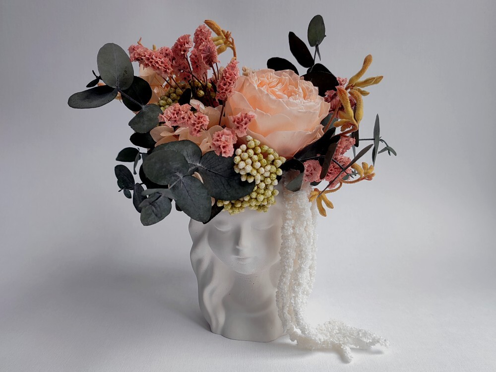 Мини композиция с персиковой розой