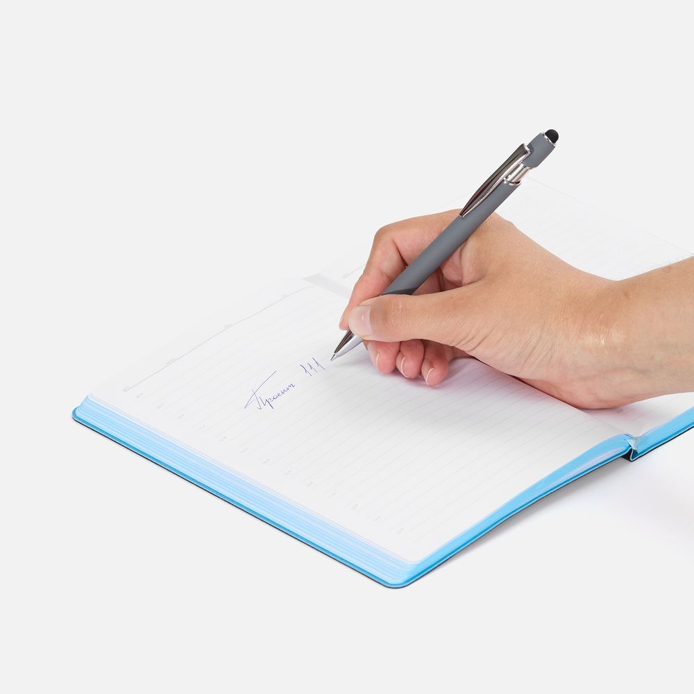 Ручка шариковая Pointer Soft Touch со стилусом, серая
