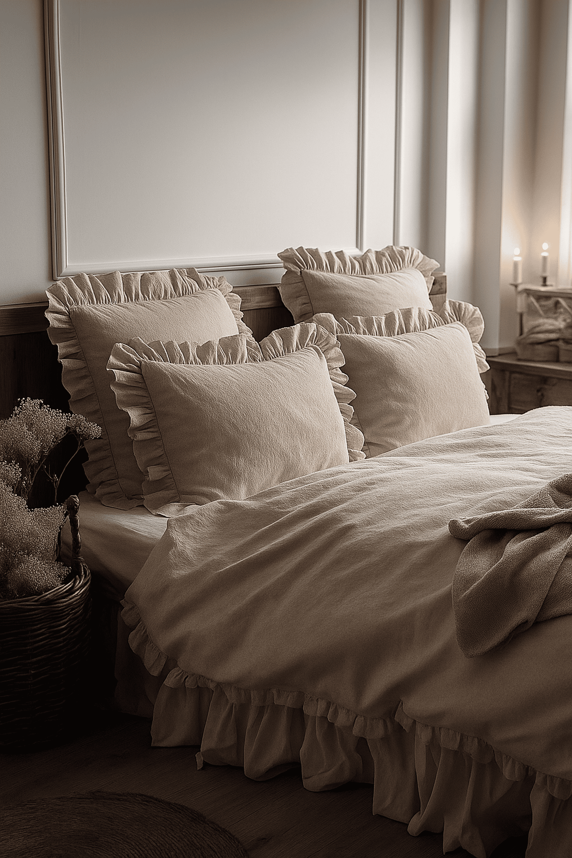 Комплект постельного белья из варёного хлопка Beige Ruche 24400₽