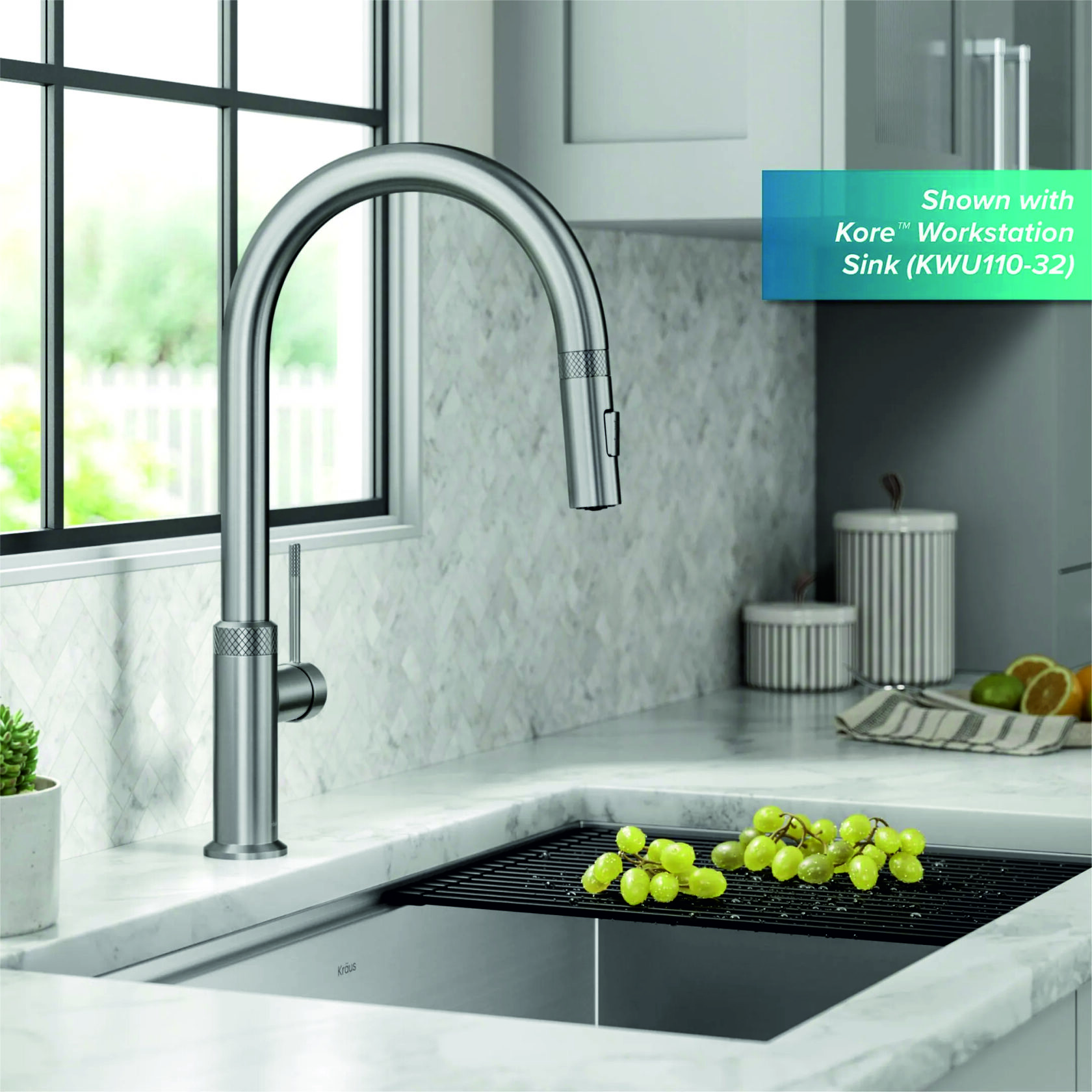 Кухонний змішувач Kraus KPF-2654SFS - изображение 2