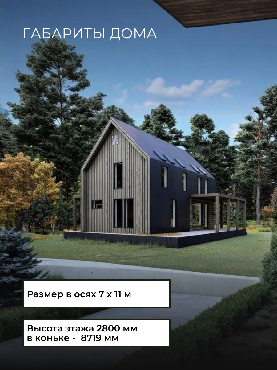 Проект дома 122 м2 / Каркасник / 2 этажа — фото 4