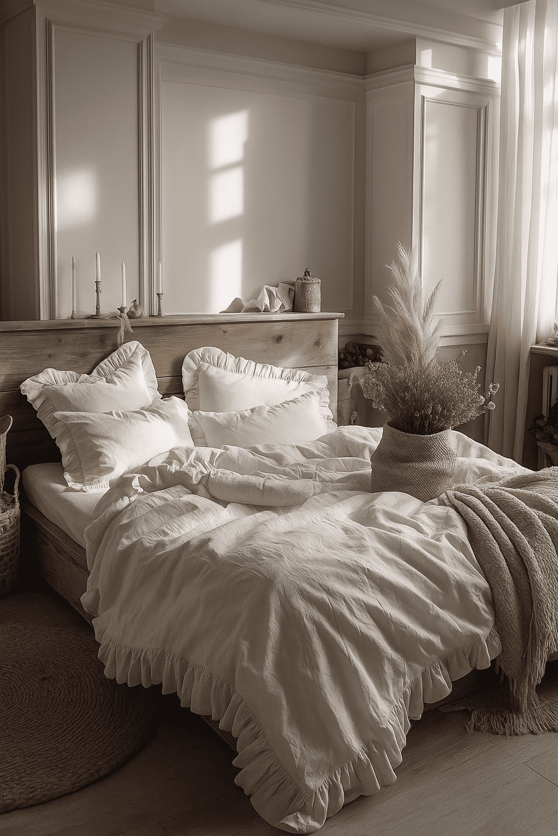 Комплект постельного белья из варёного хлопка Creamy Ruche 22640₽