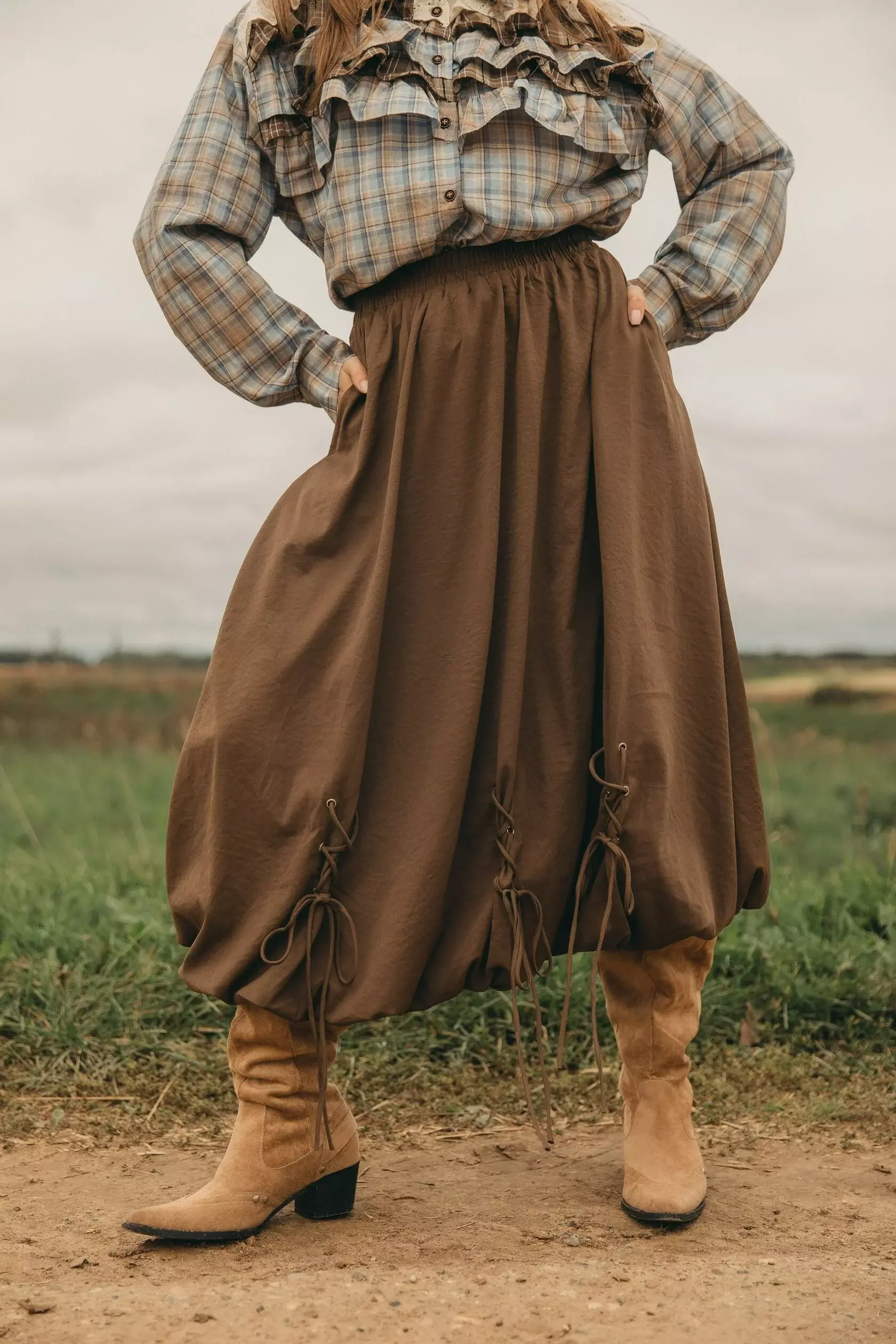 Юбка «Баллон» со шнуровкой