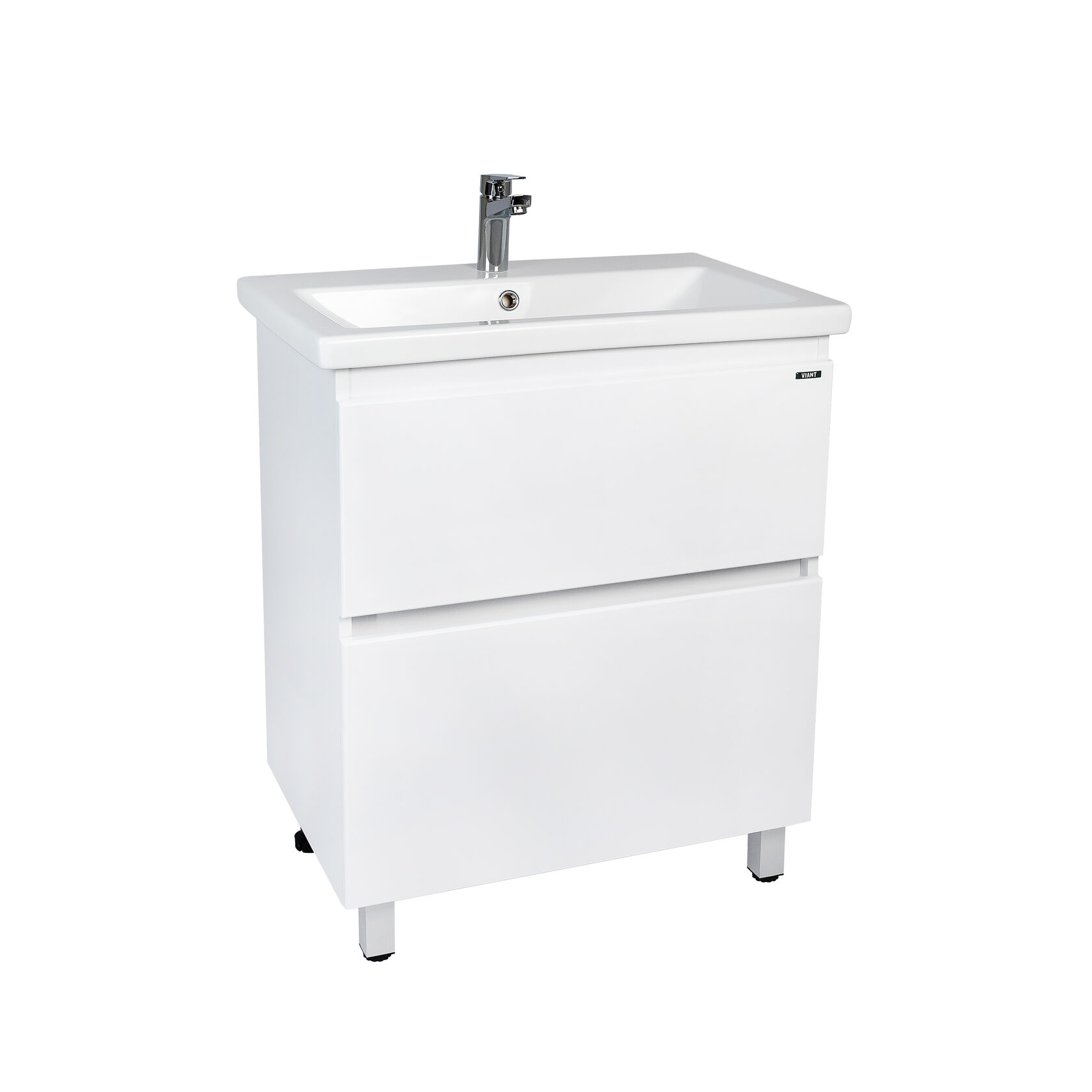 Тумба "Мальта" COMO 70 2 ящика белая 425х655х820 - VIANT