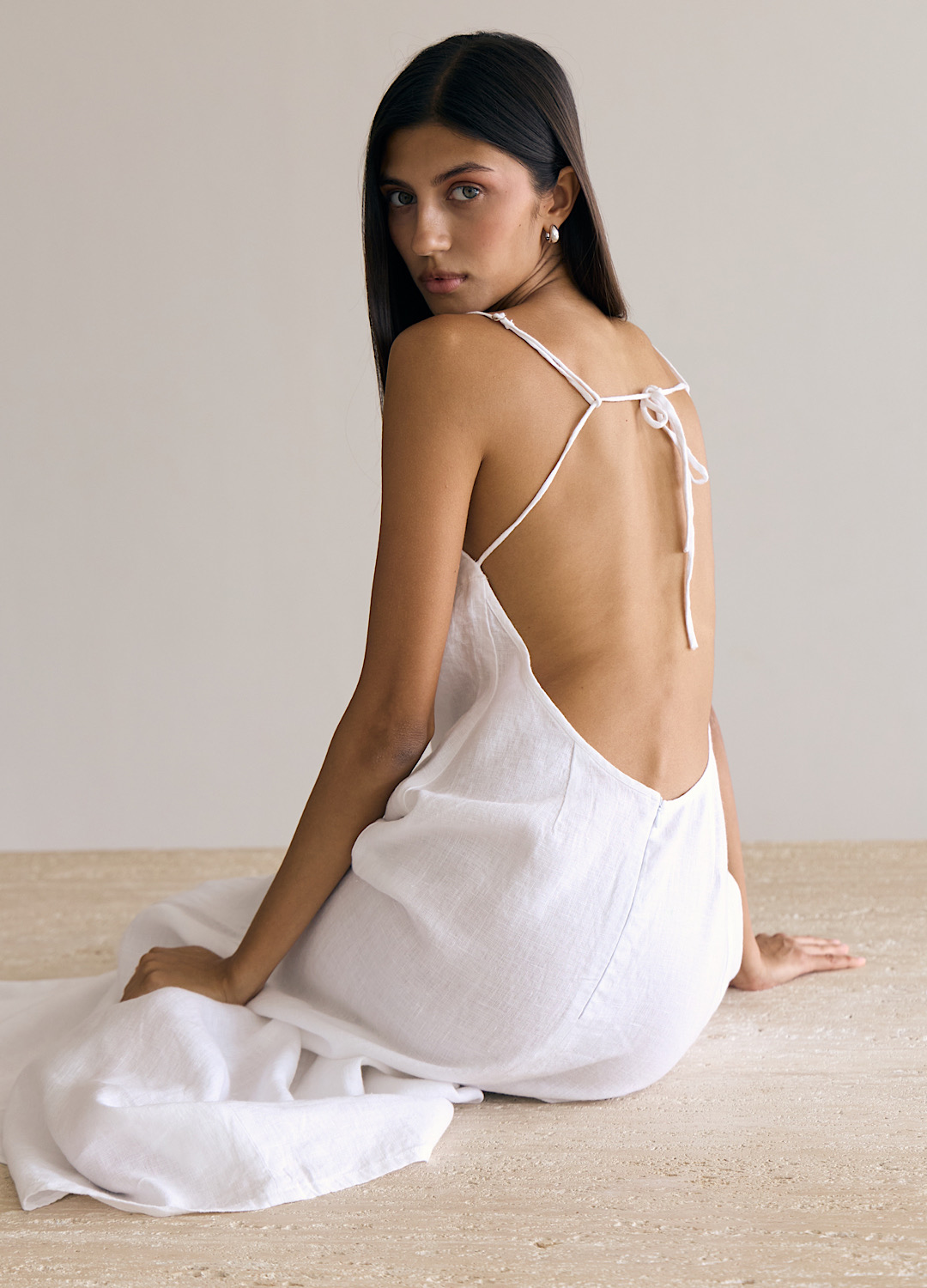 

Платье Sayuri изо льна - Белое, White;белый