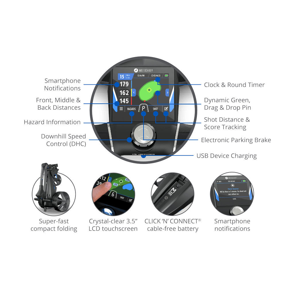 Функции тележки Motocaddy M5 GPS
