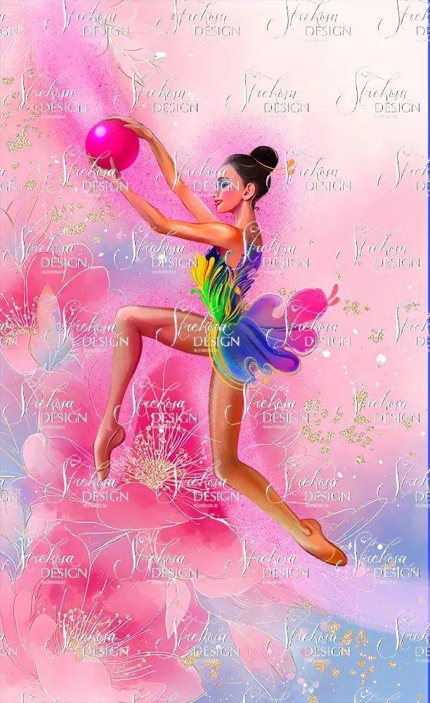 Spring Bloom rhythmic gymnastics ball illustration by Strekosa Design