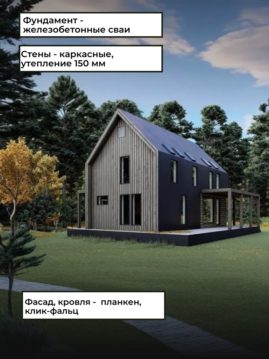 Проект дома 122 м2 / Каркасник / 2 этажа — фото 5