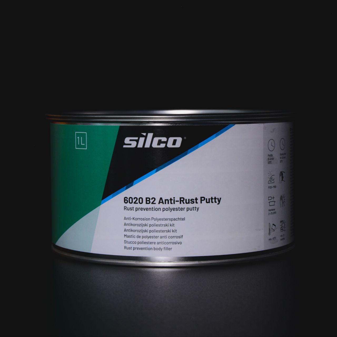 Шпаклівка поліефірна антикорозійна SILCO B2, 1л (артикул: 6020-1)