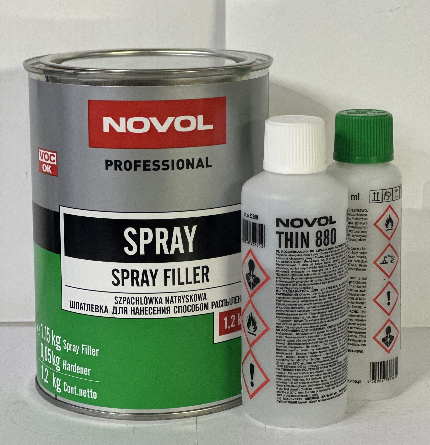 Шпатлевка Spray жидкая с разбавителем 1.2 кг
