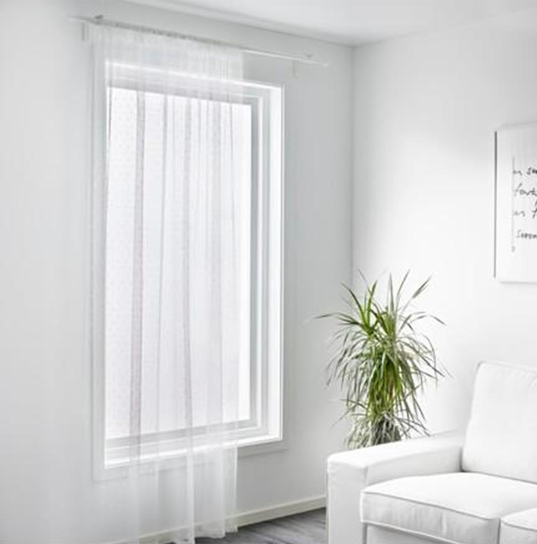 ОУТИ гардины, 165х300 см, 2 шт, горошек, белый