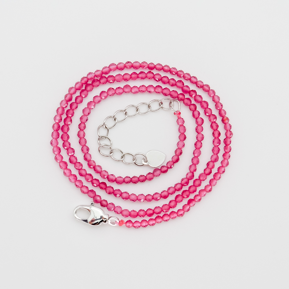 Бусы шпинель (cz) малиновая мелкота граненая 55