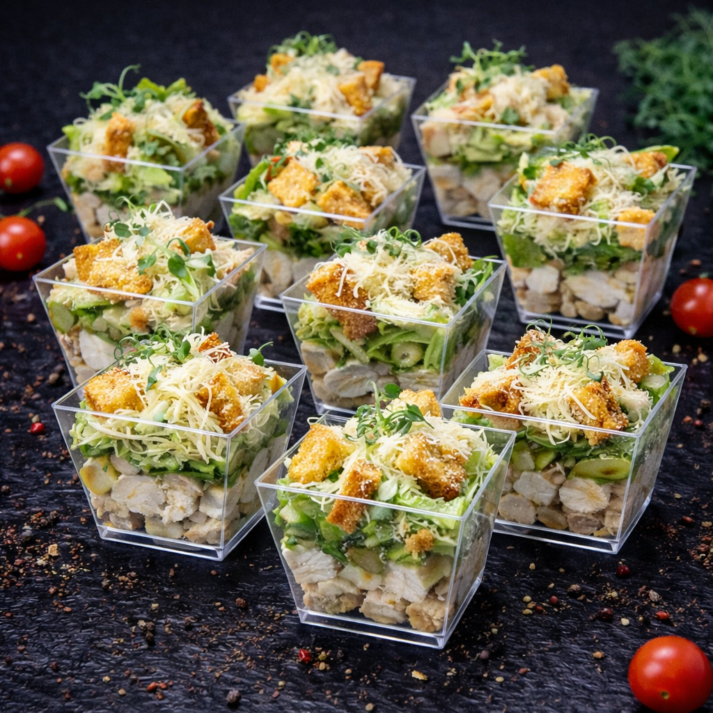 Салат "Цезарь с курочкой су-вид" Мини-трайфлы | от 5 шт — 50 г