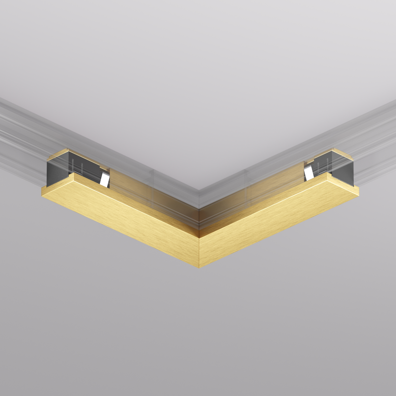 TR5723-SB Электрический коннектор для трека SHINE BASE 90° потолок-потолок, сатинированная латунь, алюминий - вид 2