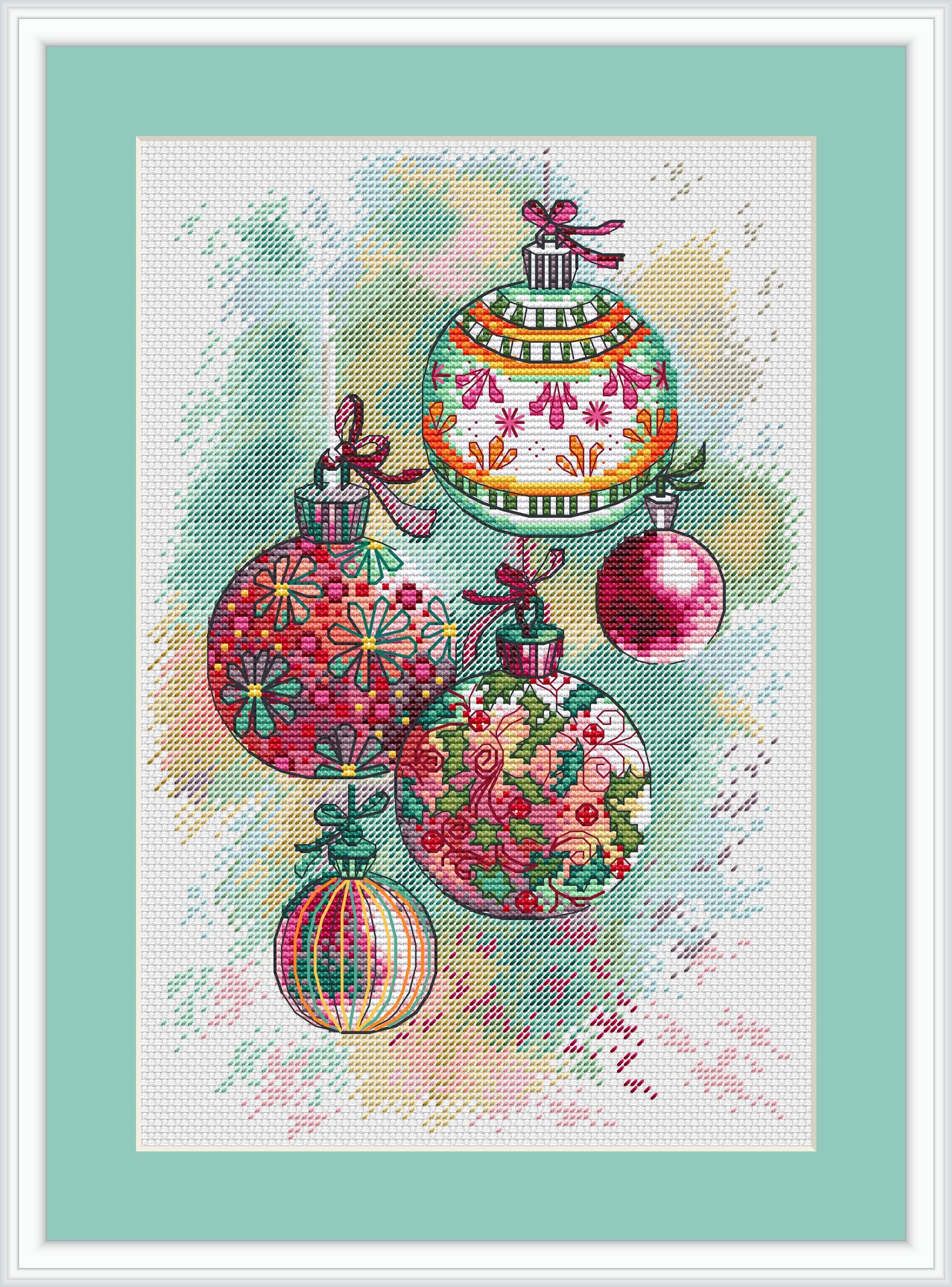 Christmas Baubles 5 Cross Stitch Pattern