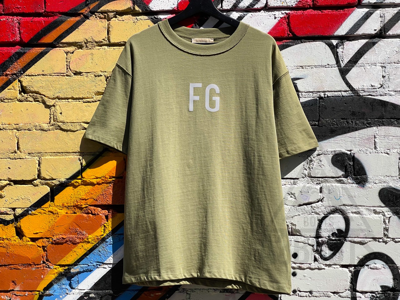 T shirt FEAR OF GOD FG Logo Olive Fear of God