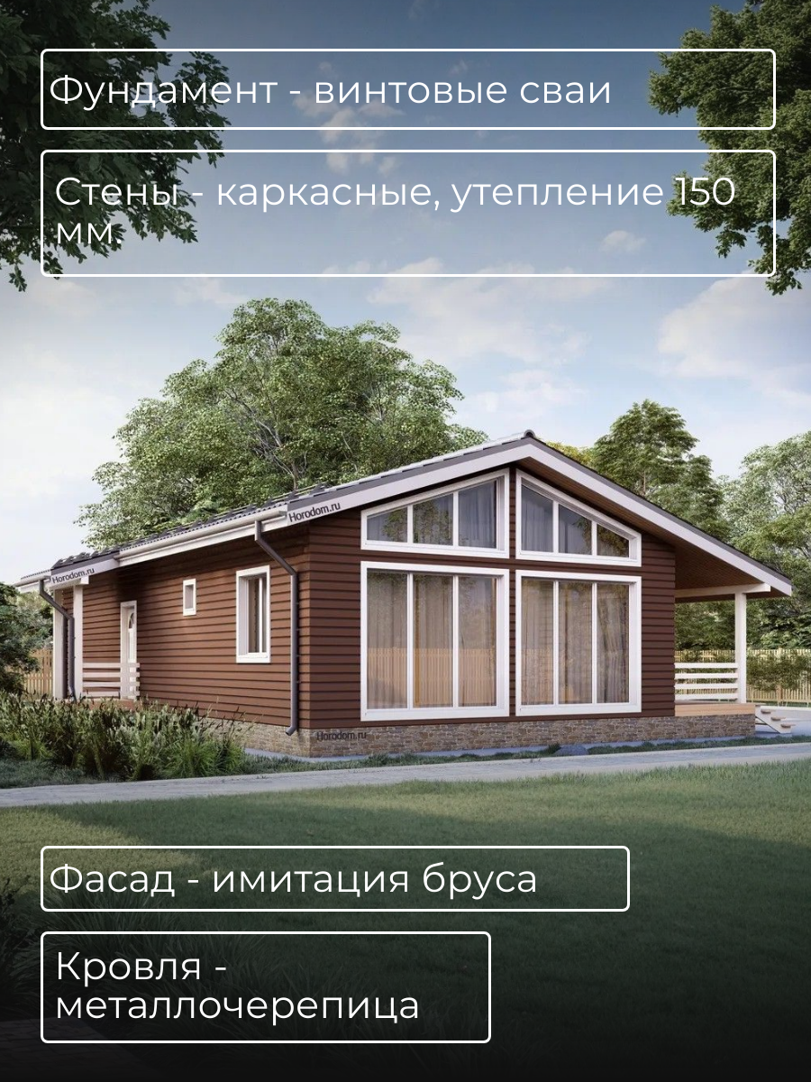 Проект дома 97 м2 / Каркасник / 1 этаж / — фото 5