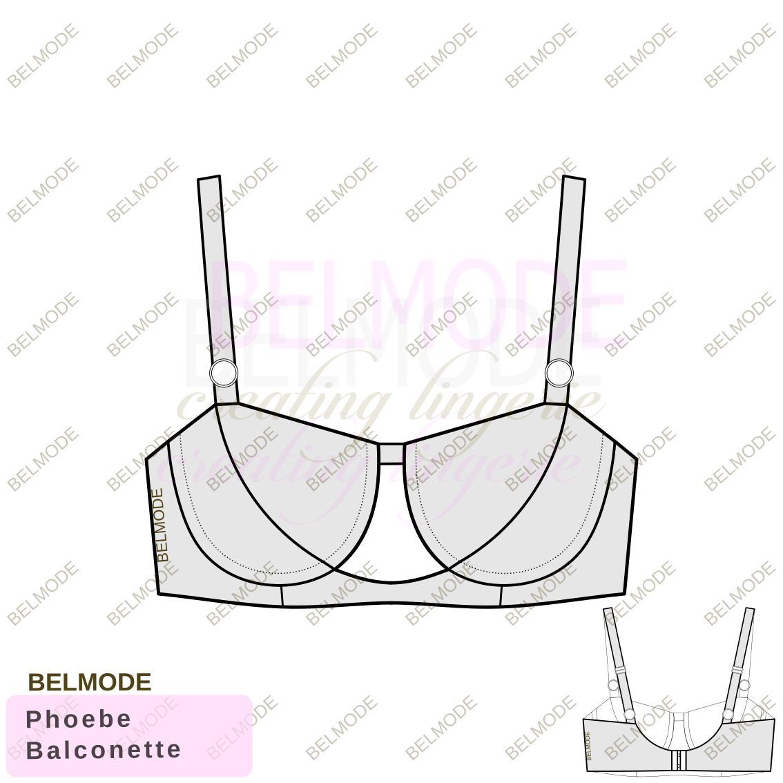 Выкройка Бюстгальтера Phoebe Bra на Каркасе Belmode Lingerie Sewing Pattern