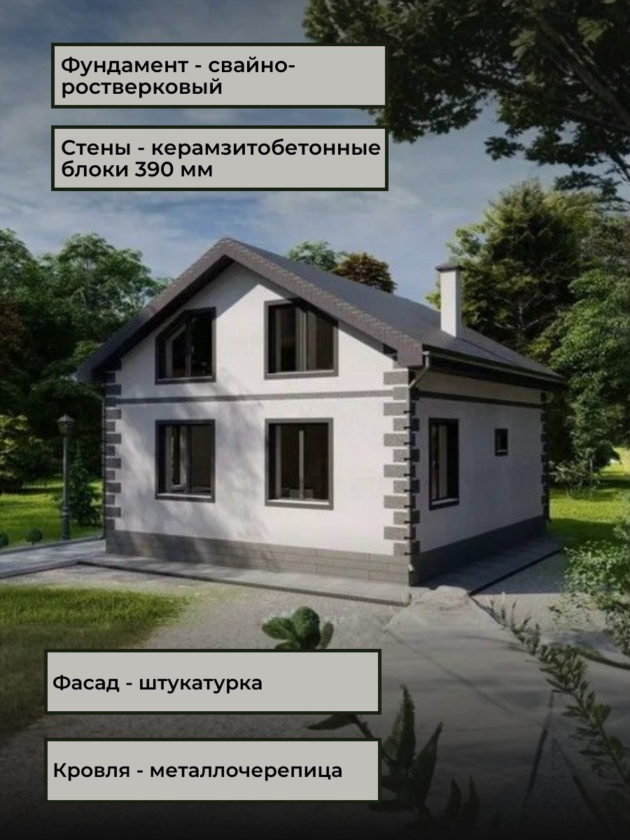 Проект дома 115 м2 / Керамзитобетон (Газ — фото 5