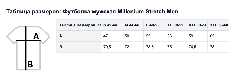 Таблица размеров