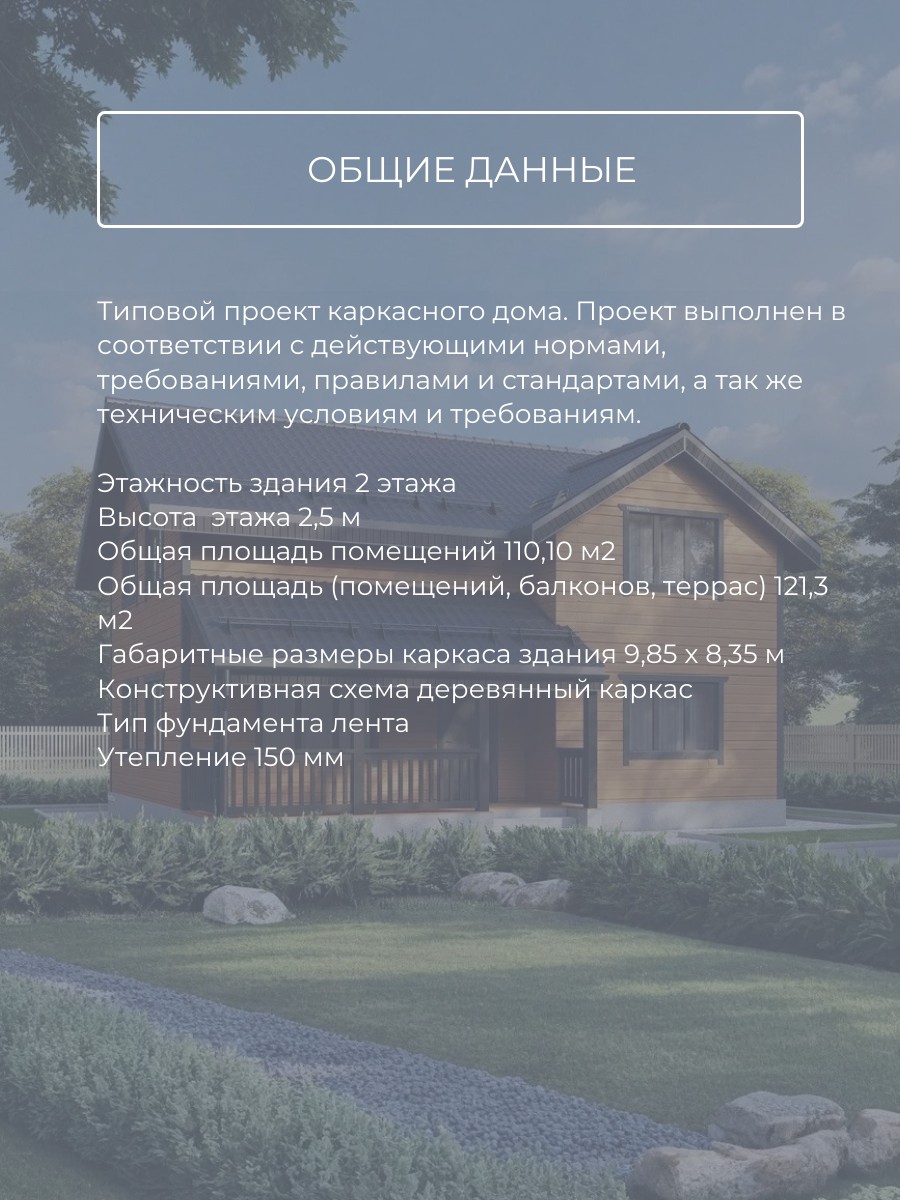 Проект дома 110 м2 / Каркасник / 2 этажа — фото 7