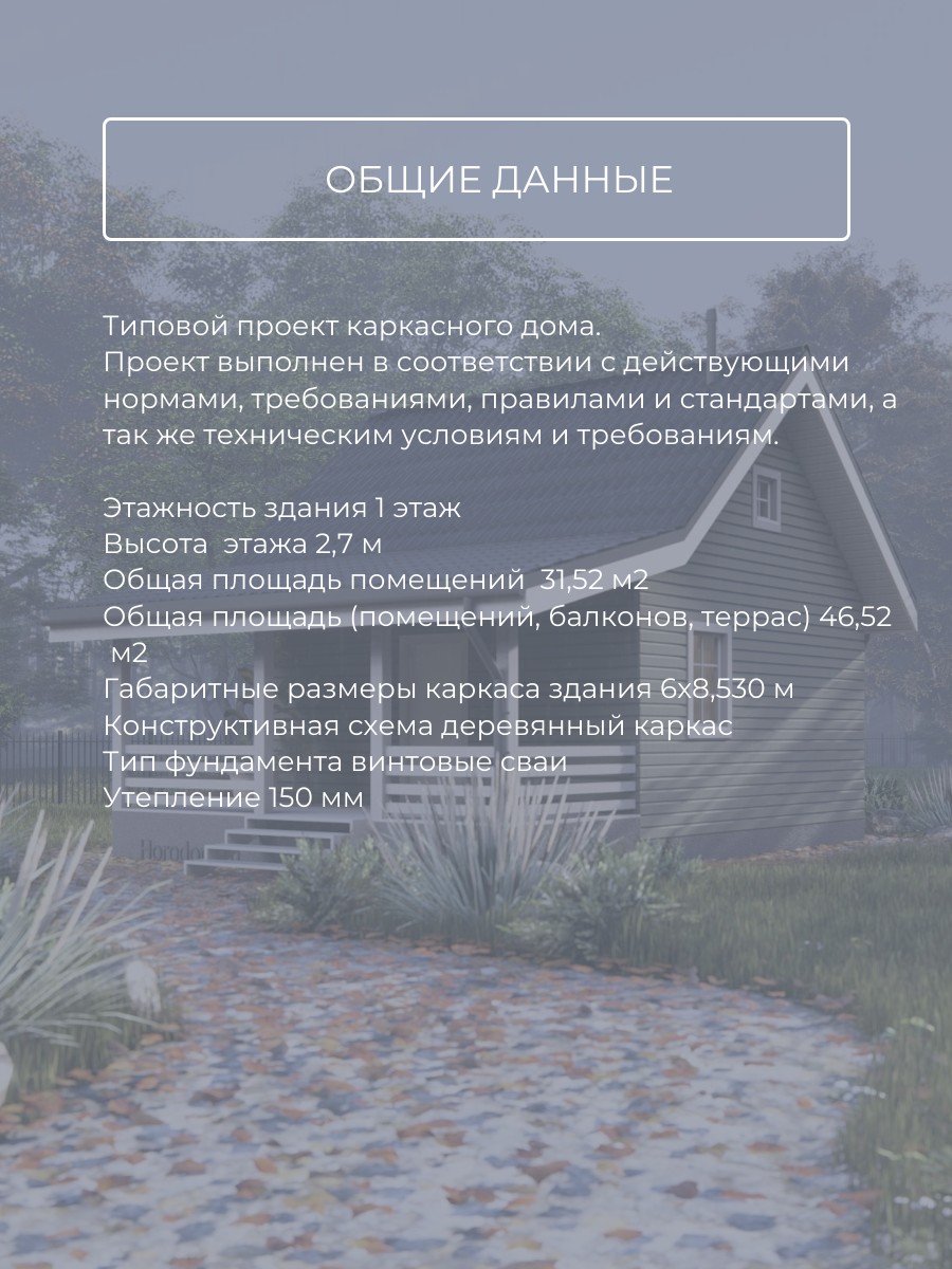 Проект дома 32 м2 / Каркасник / 1 этаж / — фото 6