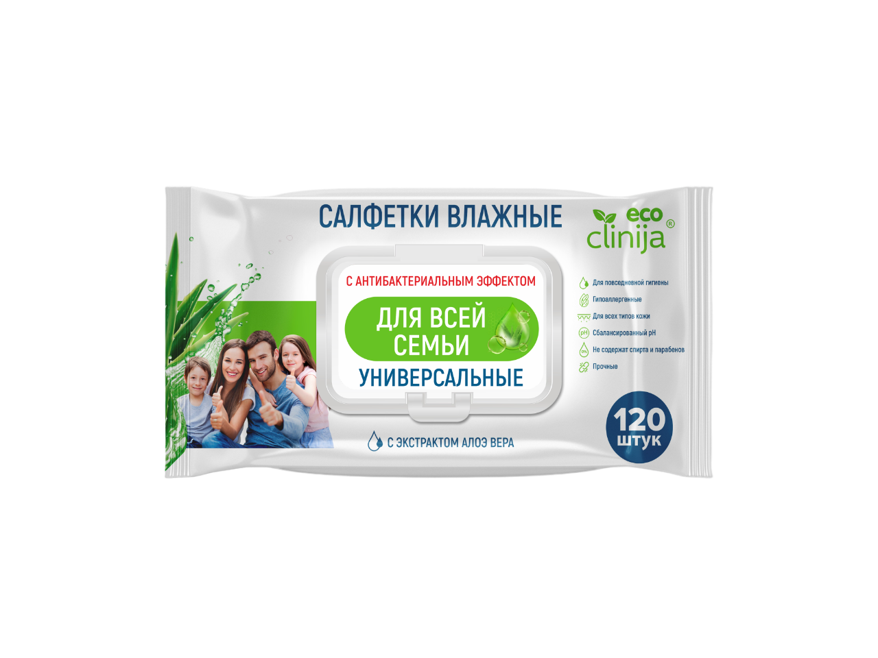 Салфетки влажные для всей семьи Eco