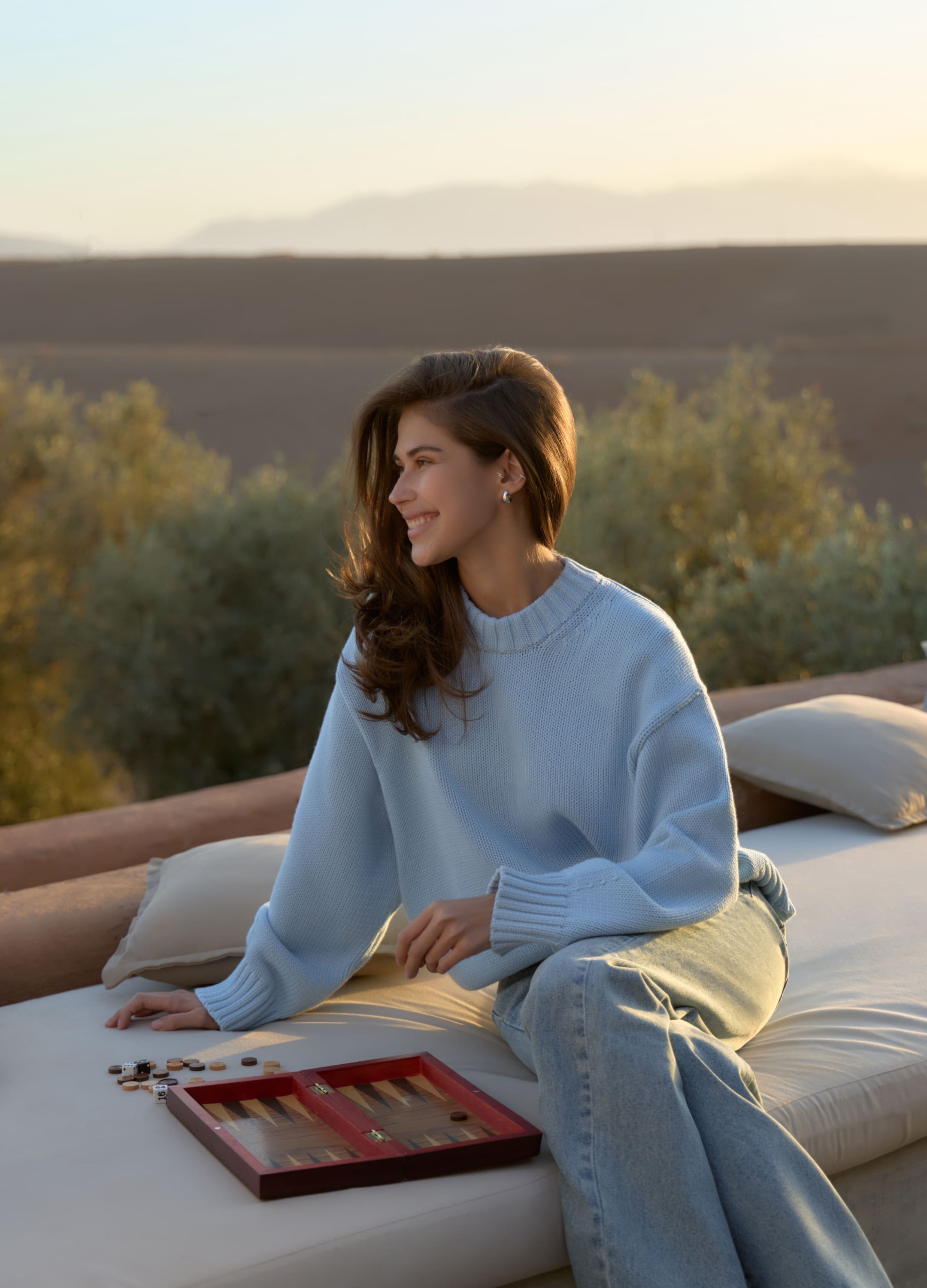 

Джемпер Sunset из мерсеризованного хлопка - Голубой, Sky;голубой