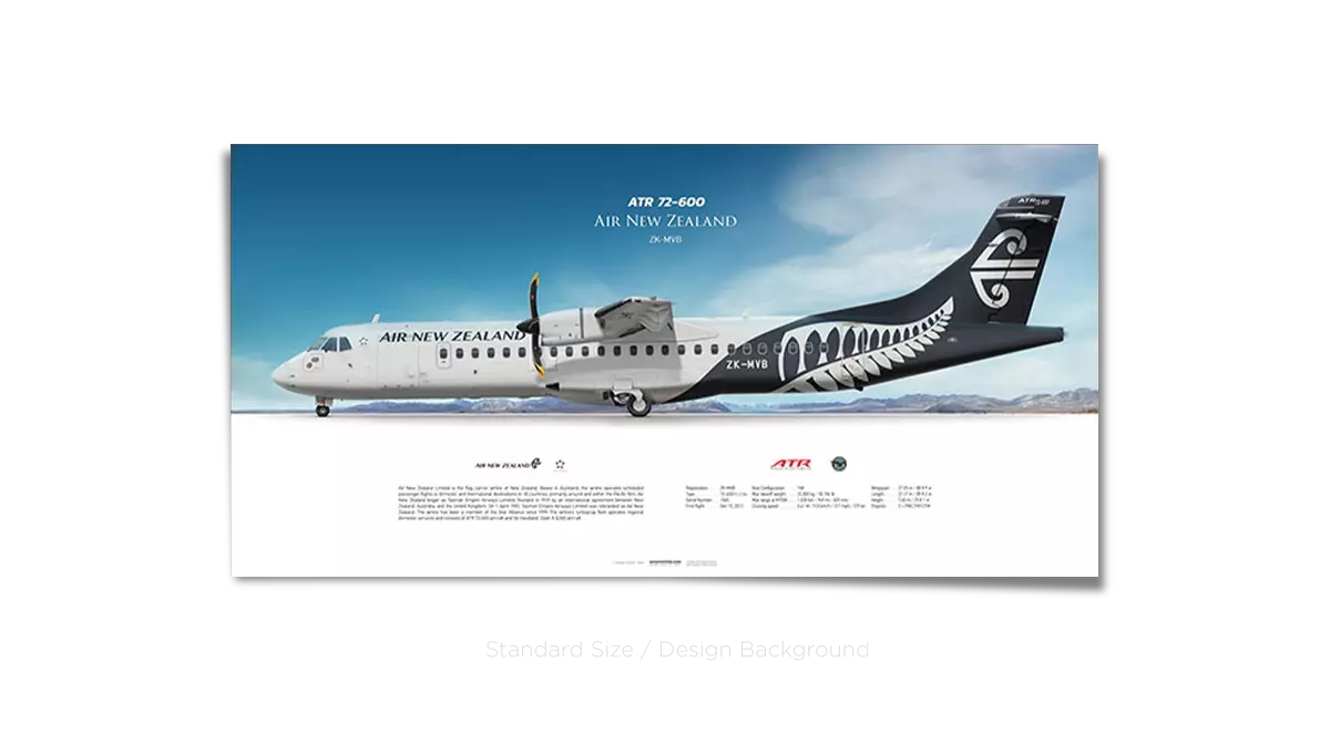 ATR 72‑600 Air New Zealand ZK‑MVB | Print | Aviaposter