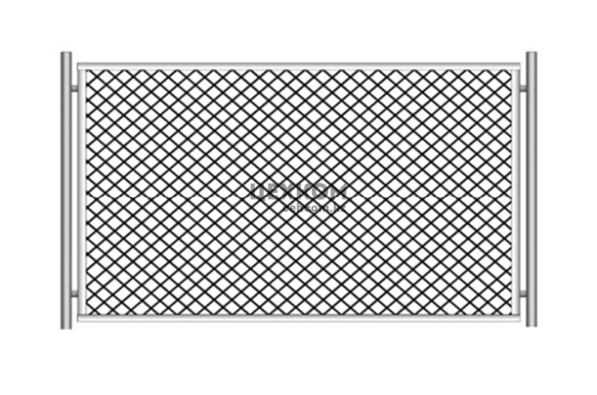 Ограждение из сетчатых панелей из плетенной сетки с квадратными ...
