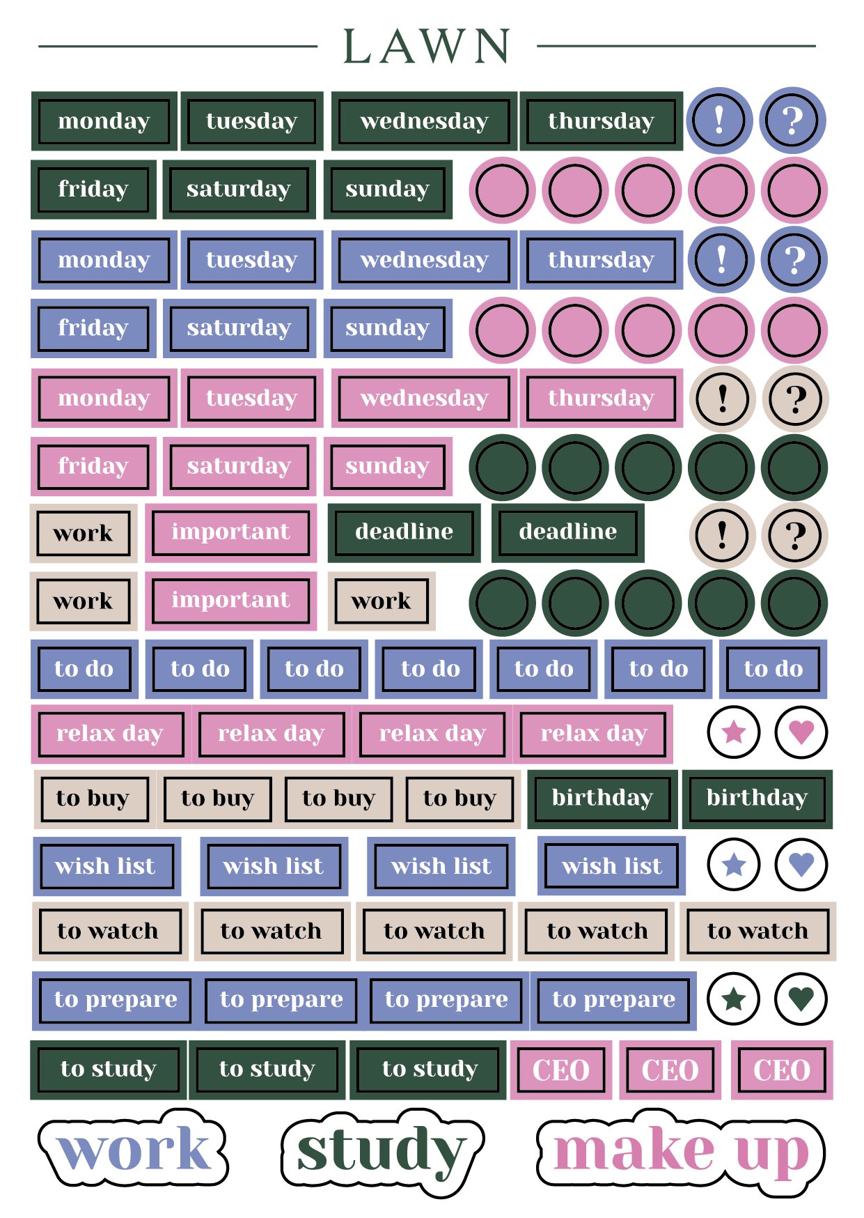 Стикер-пак для планирования