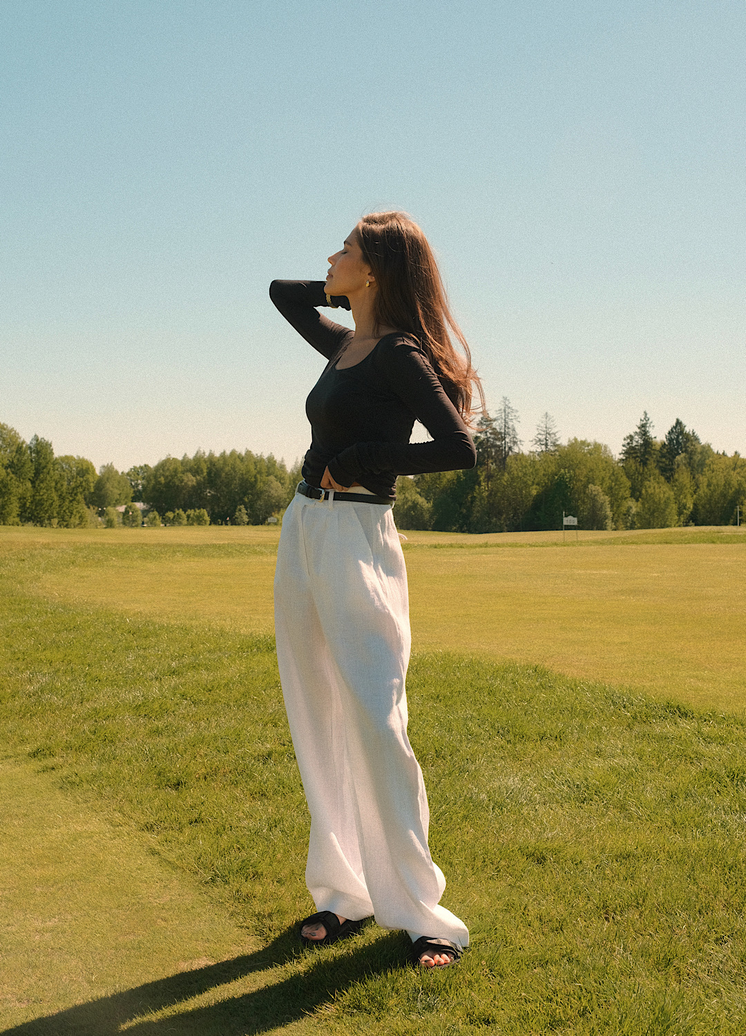 

Брюки изо льна - Белые, White;белый