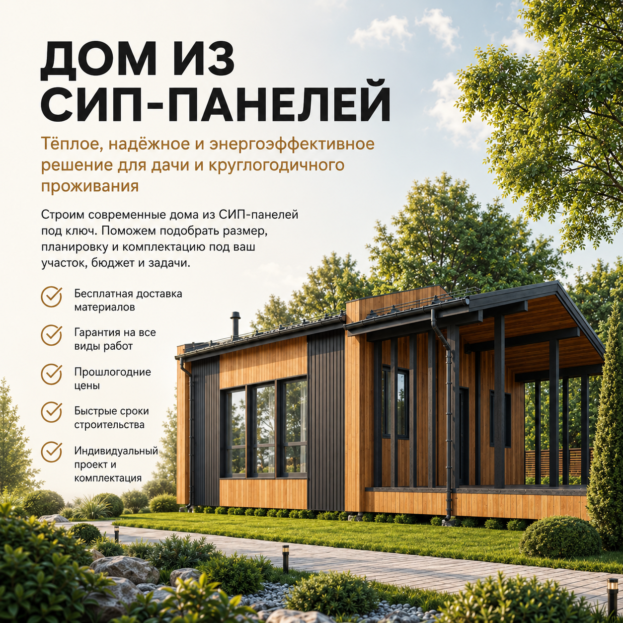 Дом из СИП-панелей под ключ