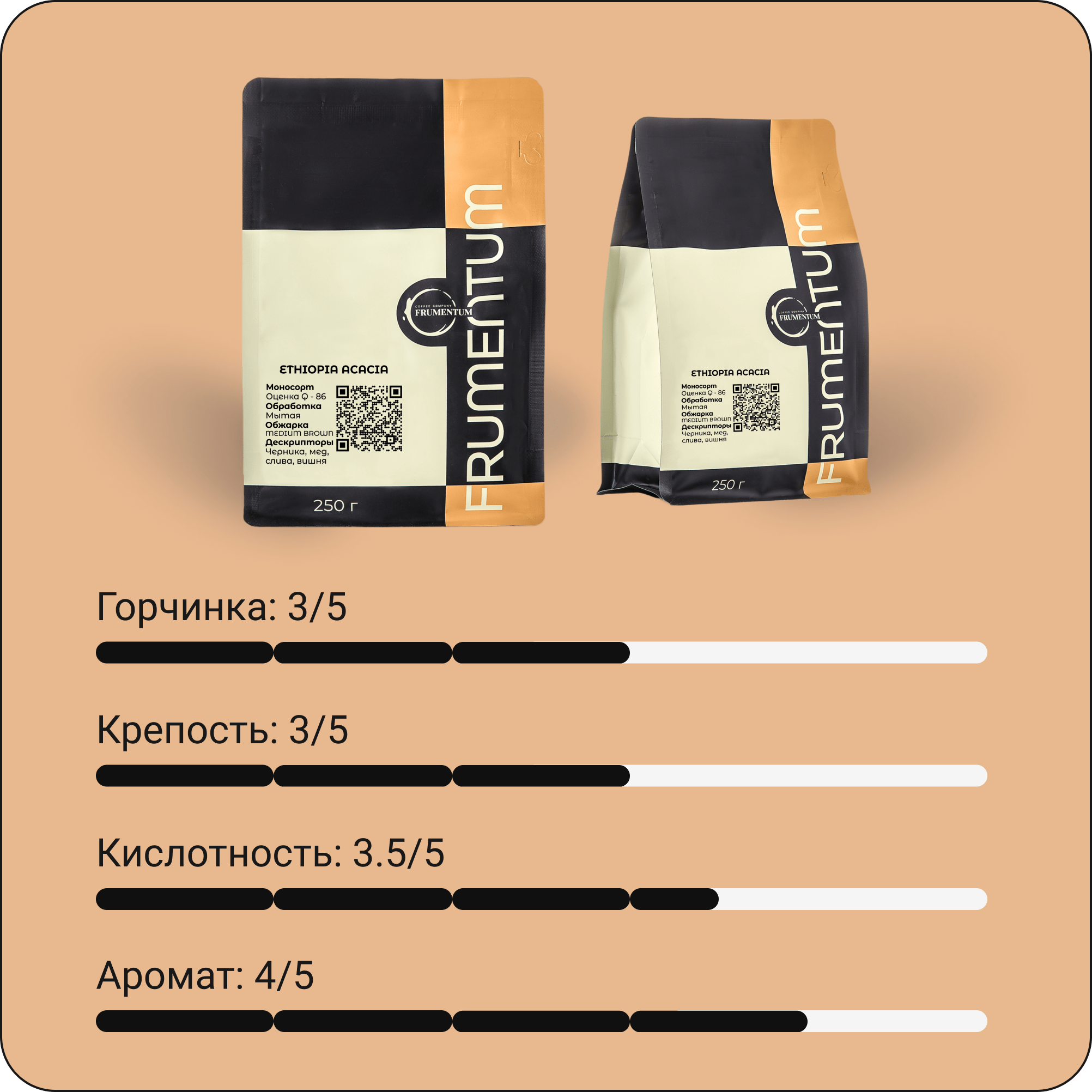 Кофе Эфиопия Акация - купить в зернах, молотый от производителя Frumentum