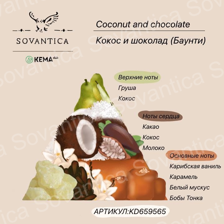 Отдушка Кокос и шоколад (Баунти) (Coconut and chocolate)