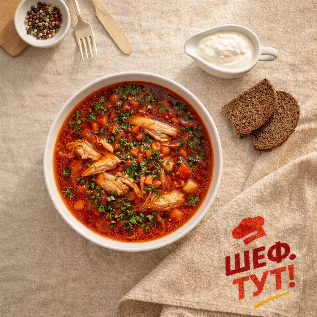 Борщ с курицей