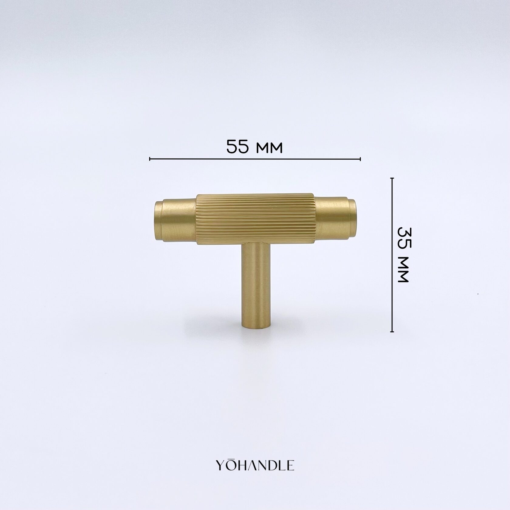 Купить т-образные ручки 55мм для мебели в Москве | Мебельная ручка  т-образная 55мм золото stripes - цена