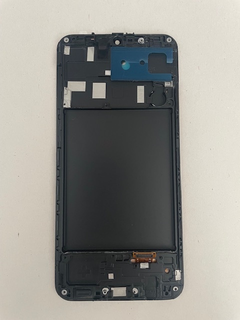 Дисплей с тачскрином Samsung (Самсунг) A20 / A205 в рамке OLED черный полный экран
