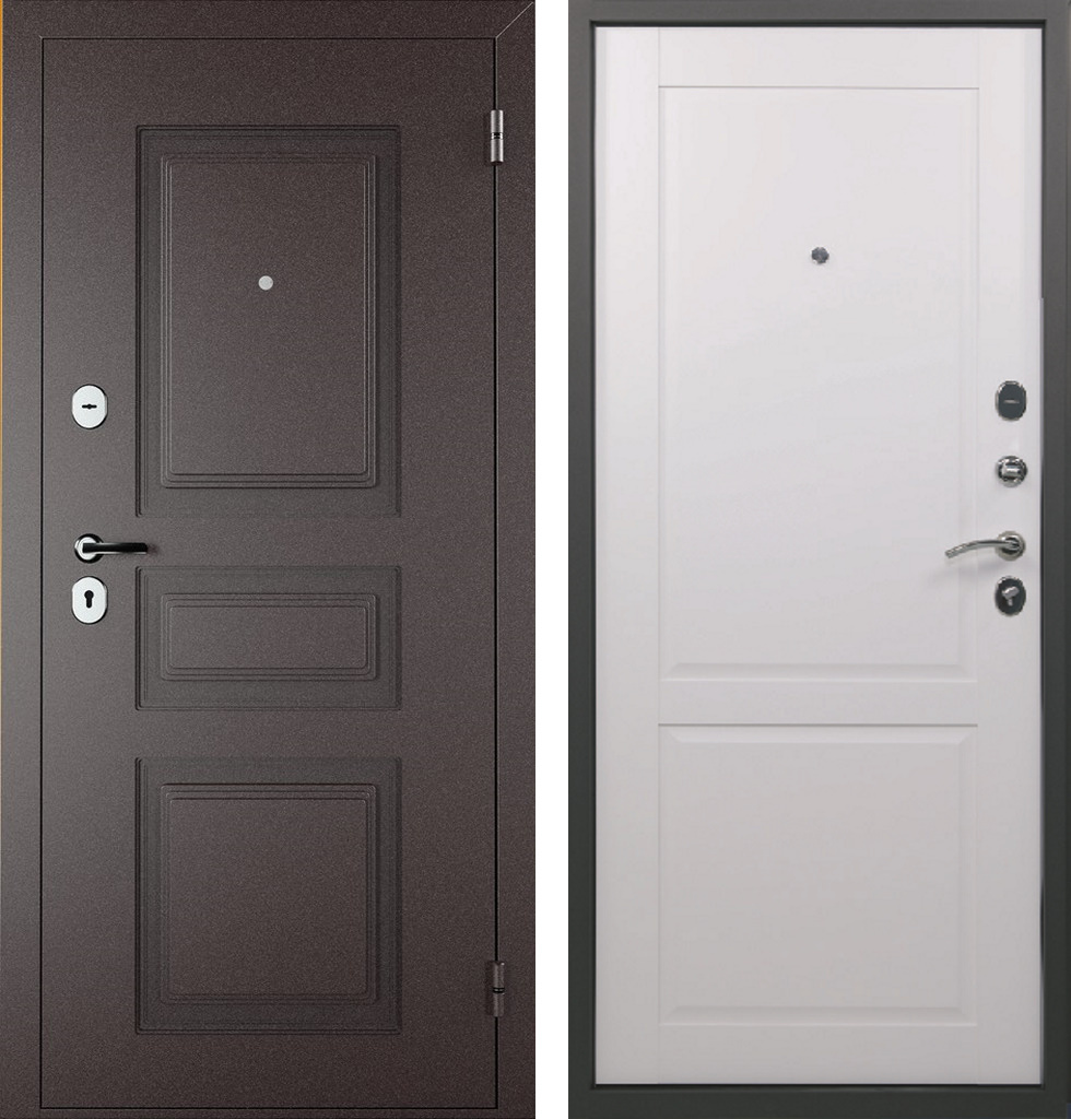 Входная дверь Промет Титан 2Ф - Мокко / Арктик (мокко / Арктик)