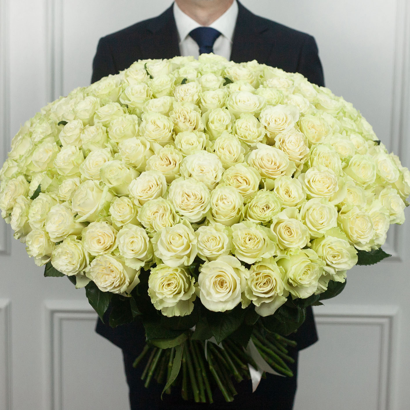 Bouquet of 151 white Ecuadorian roses