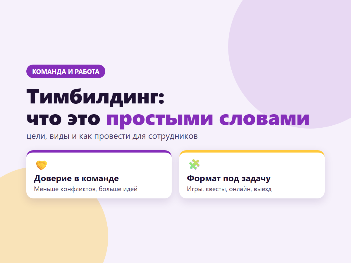 Тимбилдинг: что это простыми словами, цели и виды для сотрудников
