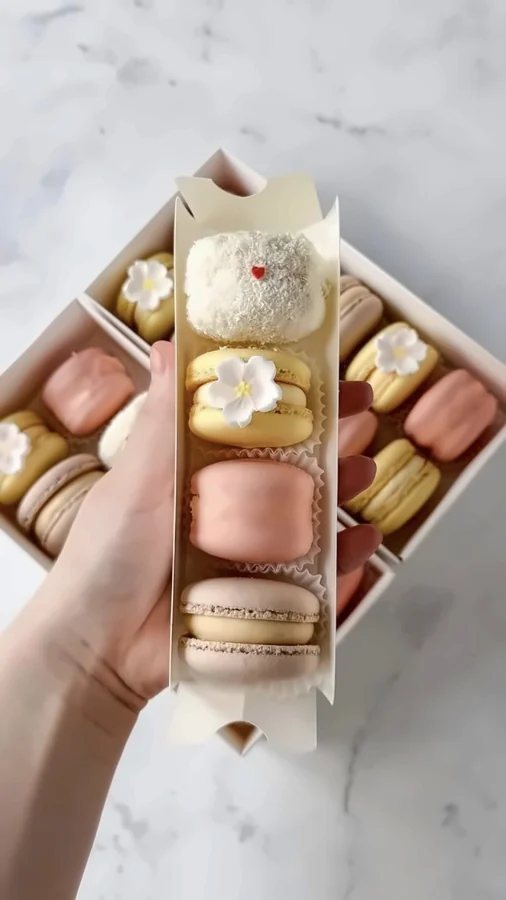 Мини-коробка с макарон и десертами