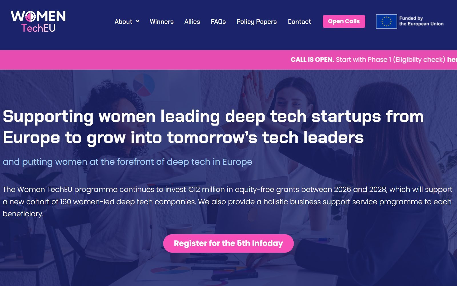 Women TechEU homepage screenshot (October 2026)