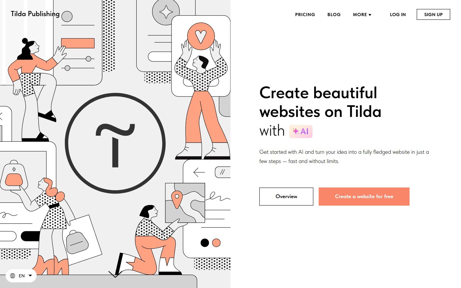 Tilda homepage screenshot (October 2026)