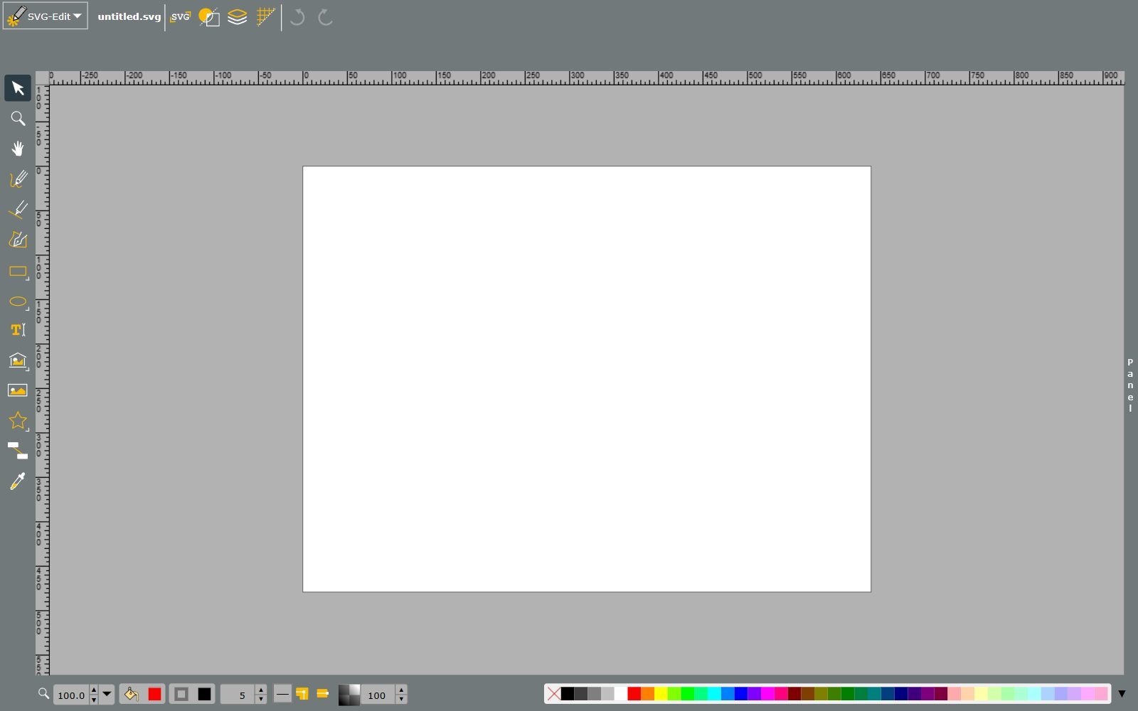 SVG-Edit online editor screenshot with drawing tools and colour palette (October 2026)