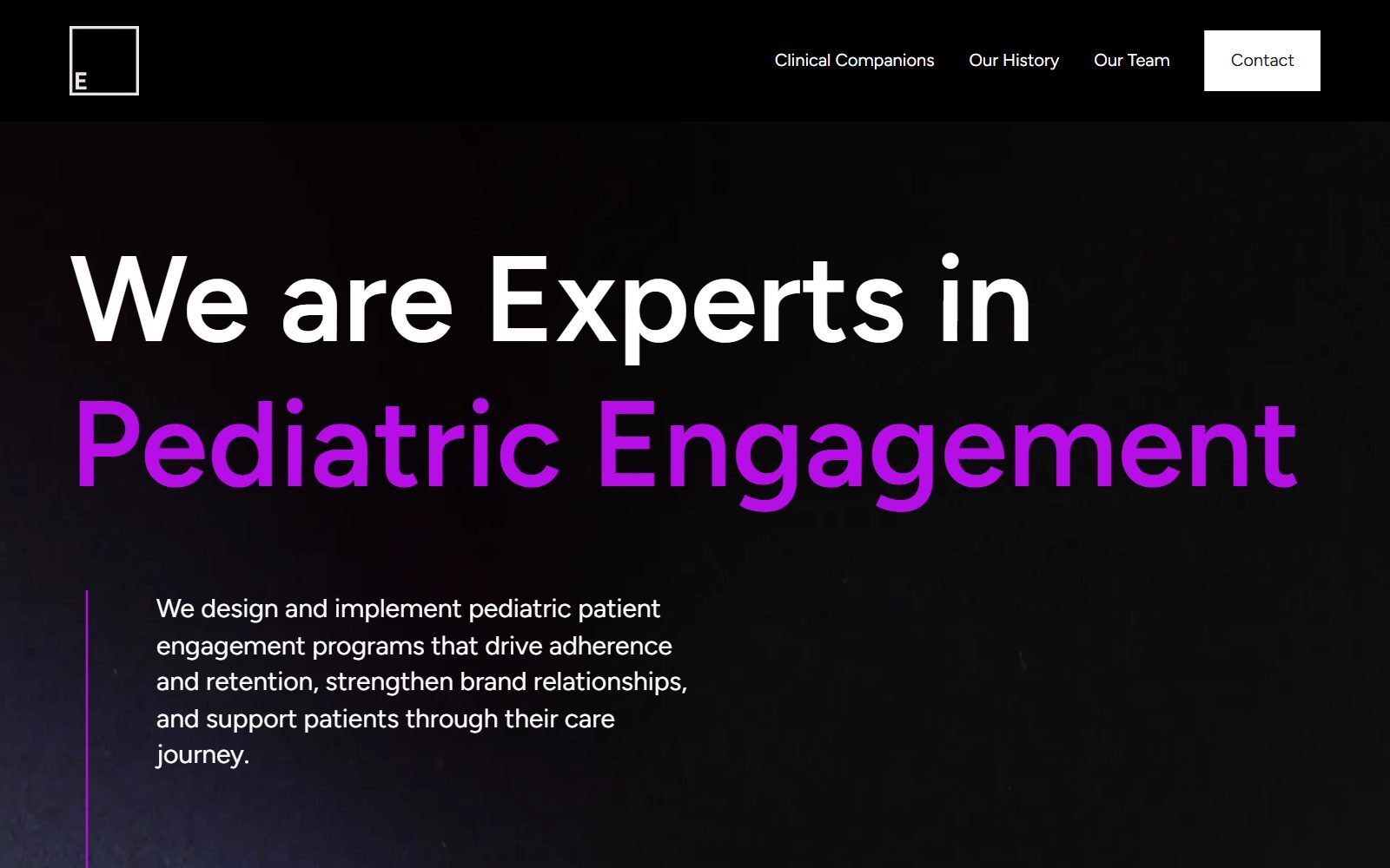 Empath Labs pediatric patient engagement homepage screenshot (October 2026)