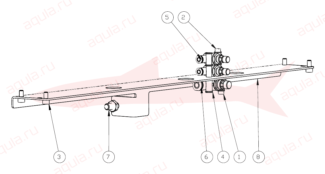 Morgana DigiBook 450 A0208096-00 Ass. traverso regolatori flusso — схема деталей