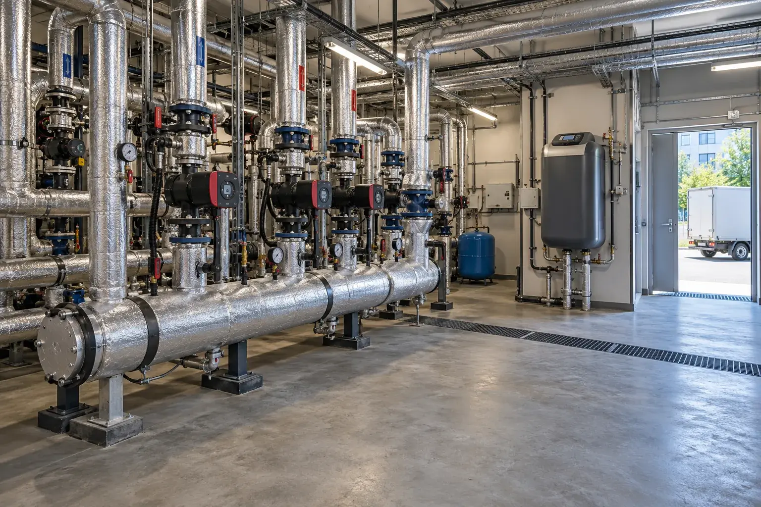 Отопление делового центра с вакуумной дегазацией теплоносителя в Дагомысе