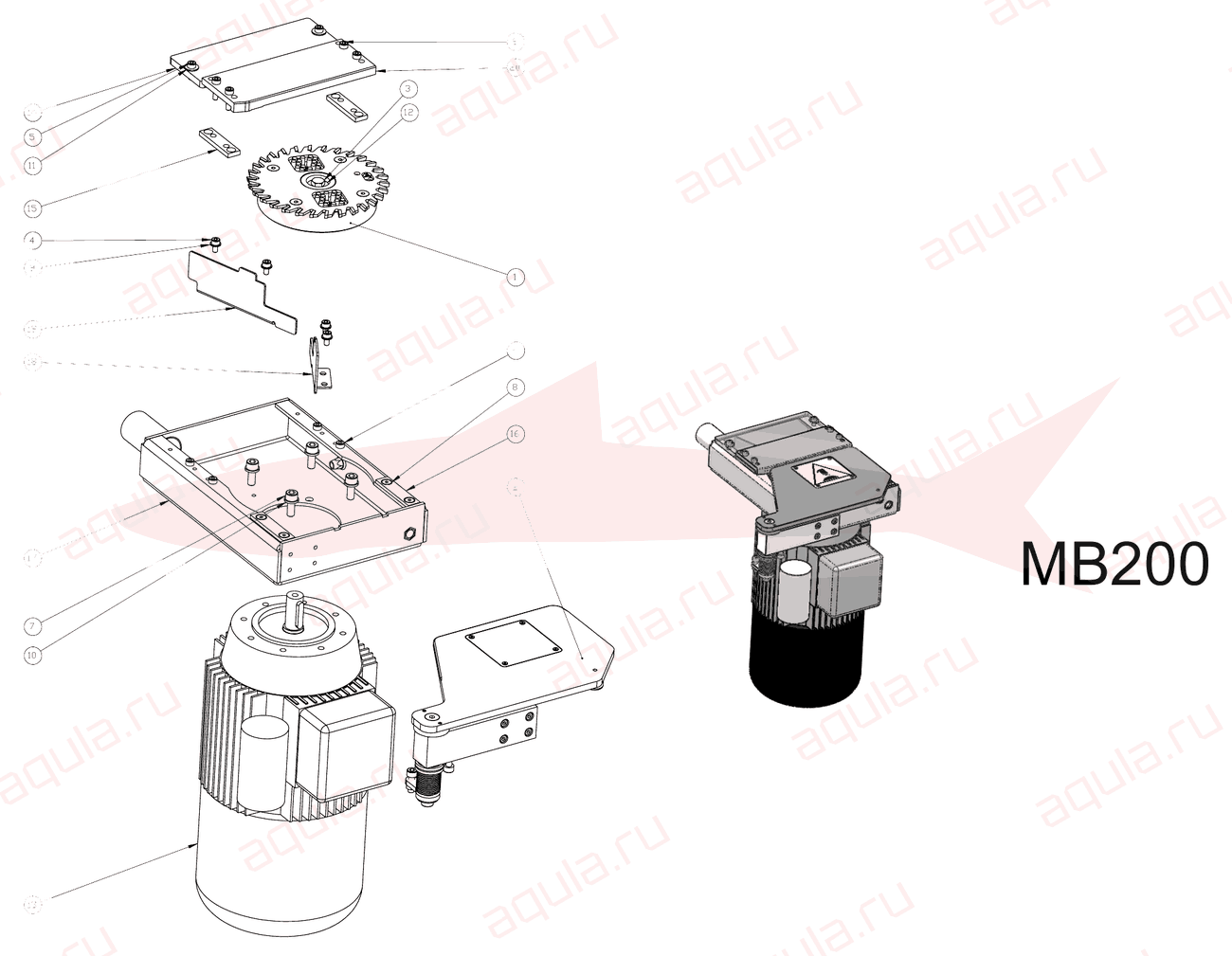 Morgana DigiBook 200 A0405001-10 Ass. gruppo fresa 150 - 200 — схема деталей